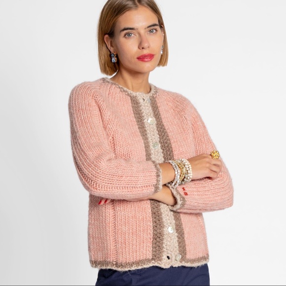 Frances Valentine Wool Pink Cardigan 